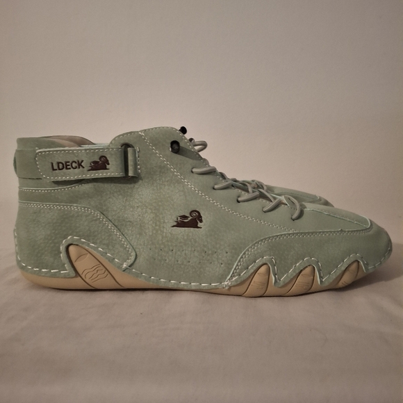 LDECK Men's Light Green Ankle Slip On Sneakers - Picture 1 of 5